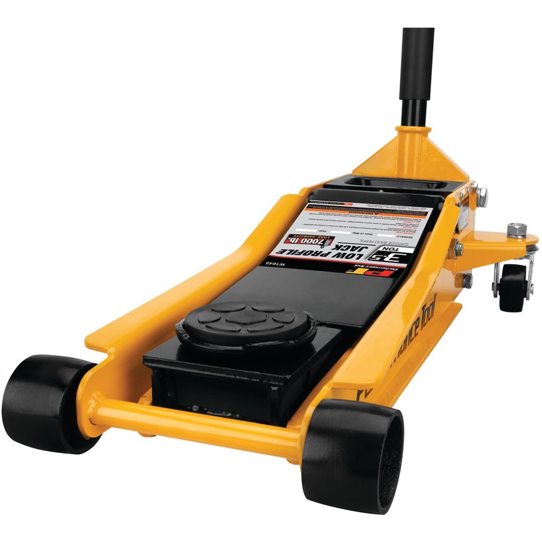 Performance Tool Jack, Floor Jack, Hydraulic, 3.5 Ton Capacity, 3-1/2 to 20-1/2 Inch Lift Height, Yellow – W1645
