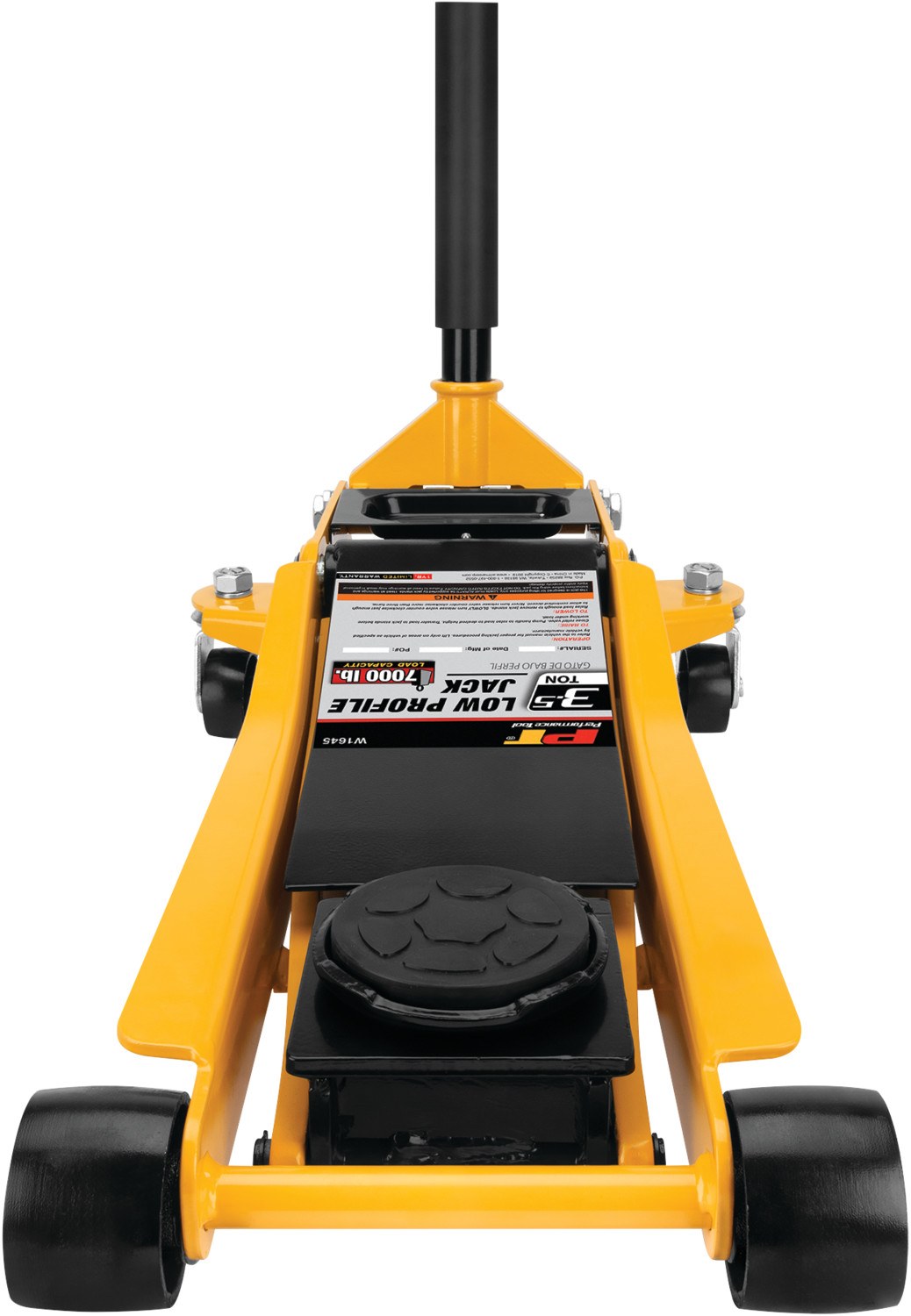 Performance Tool Jack, Floor Jack, Hydraulic, 3.5 Ton Capacity, 3-1/2 to 20-1/2 Inch Lift Height, Yellow – W1645