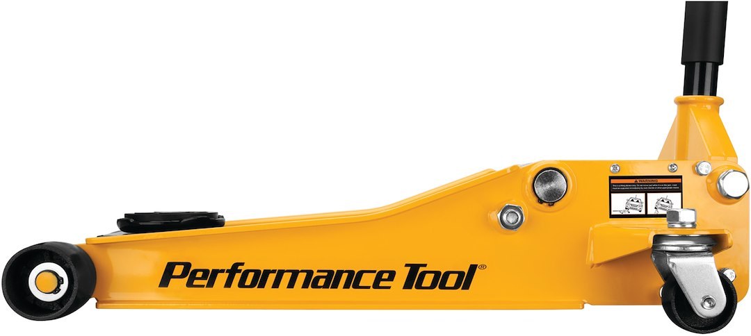 Performance Tool Jack, Floor Jack, Hydraulic, 3.5 Ton Capacity, 3-1/2 to 20-1/2 Inch Lift Height, Yellow – W1645