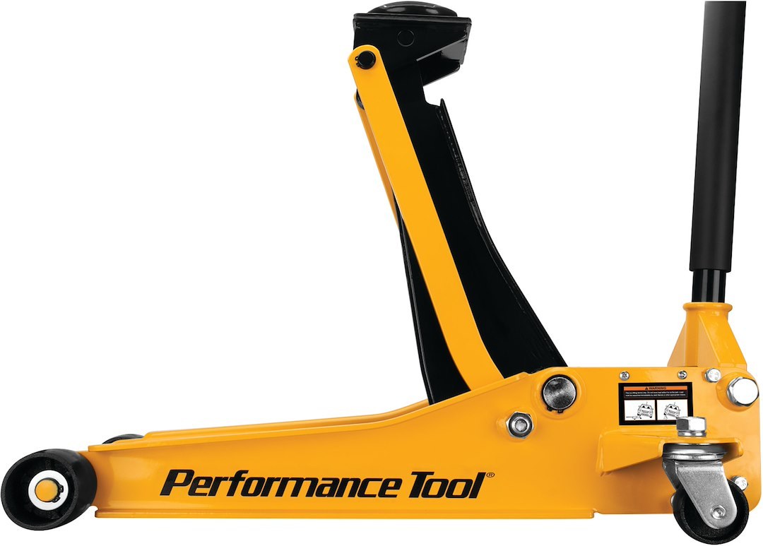 Performance Tool Jack, Floor Jack, Hydraulic, 3.5 Ton Capacity, 3-1/2 to 20-1/2 Inch Lift Height, Yellow – W1645