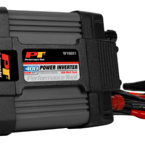 Performance Tool Power Inverter, 800 Peak Watts, 2.4 Ampere, With Thermal Protection, With 12 Volt Power Cord/ Battery Clamp Cable – W16651