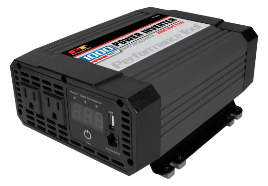 Performance Tool Power Inverter, 2000 Peak Watts, 2.1 Ampere, With Thermal Protection, With 3 Foot 4 Gauge Cca Battery Cable – W16652
