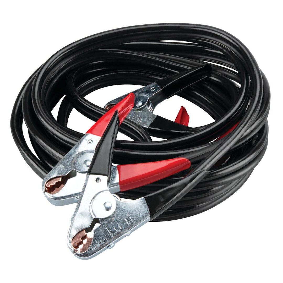 Performance Tool Battery Jumper Cable, 600 Amps, 2 Gauge, 20 Foot Length, Red/ Black PVC Coated Insulated Clamps – W1669