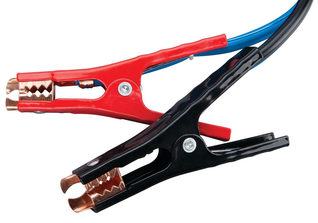 Performance Tool Battery Jumper Cable, 600 Amps, 4 Gauge, 20 Foot Length, Red/ Black PVC Coated Insulated Clamps – W1673