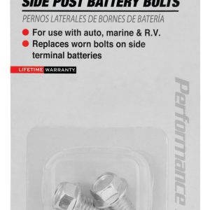 Performance Tool Battery Terminal Bolt, Side Post Terminal Replacement, Set of 2 – W1679C
