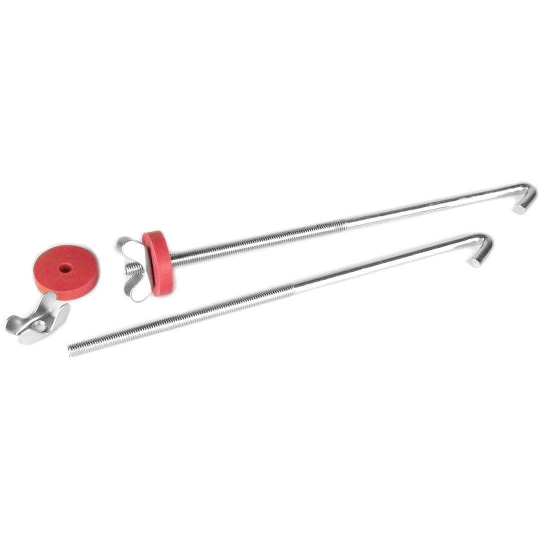 Performance Tool Battery Hold Down Bolt, J-Type, 12 Inch, Chrome Plated Steel, With Washers/ Wing Nuts – W1696C