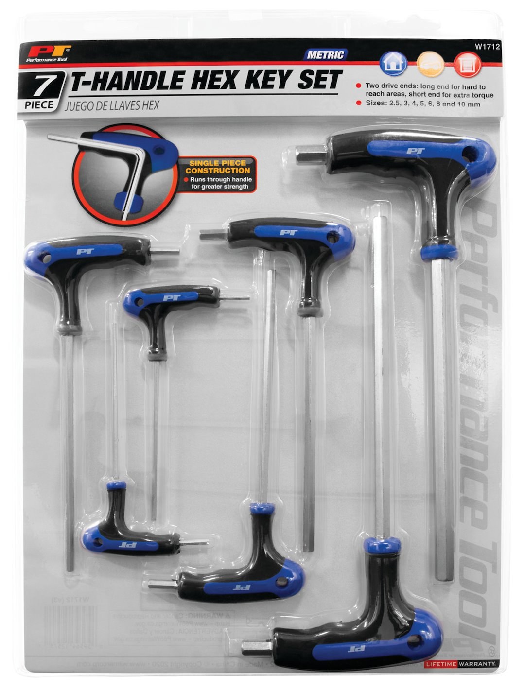 Performance Tool Allen Wrench, With 2.5 Millimeter/ 3 Millimeter/ 4 Millimeter/ 5 Millimeter/ 6 Millimeter/ 8 Millimeter/ 10 Millimeter – W1712