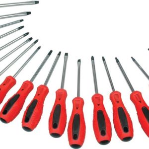 Performance Tool Screwdriver, Star/ Slotted/ Phillips/ Hex/ Square, Chrome Vanadium Steel, Red Handle, With Magnetic Tip – W1721
