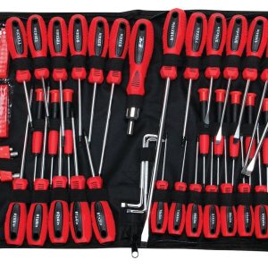 Performance Tool Screwdriver, Star/ Slotted/ Phillips/ Hex/ Square, Chrome Vanadium Steel, Red Handle, With Magnetic Tip – W1721