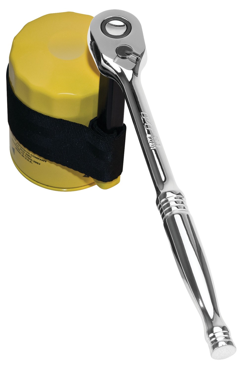 Performance Tool Oil Filter Wrench, Strap Type, 6 Inch Size, Chrome Plated Steel Bar, Turn with 1/2 Inch Ratchet – W173C