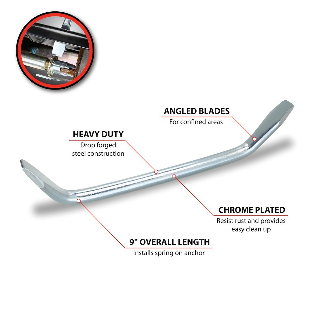 Performance Tool Brake Adjusting Tool, Use to Adjust Clearance Between Drum Brake and Brake Shoe, 9 Inch Length, Offset, Forged Steel – W179C