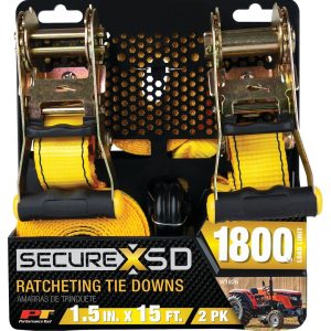 Performance Tool Tie Down Strap, Secure Sd, 1-1/2 Inch Width X 15 Feet Length, 1800 Pound Load Capacity, 5000 Pound Break Strength – W1826