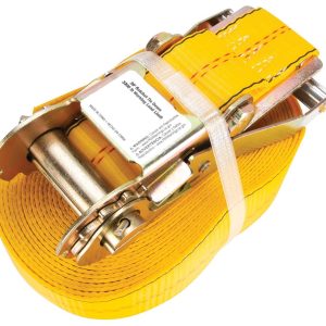 Performance Tool Tie Down Strap, 2 Inch Width X 30 Foot Length, 3300 Pounds Load Capacity, 10000 Pounds Break Strength, With Ratchet, Yellow – W1855