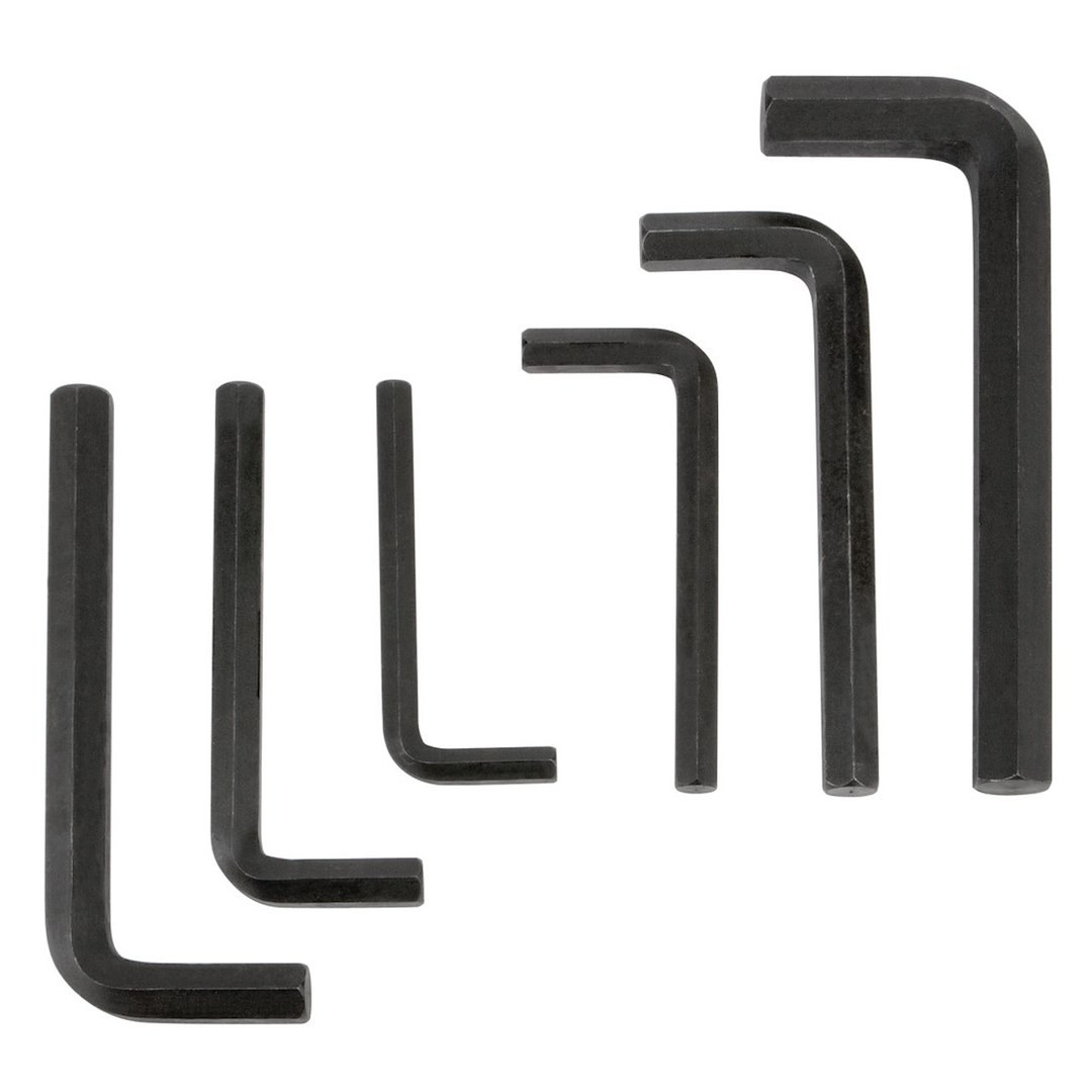 Performance Tool Allen Wrench, Jumbo, With 8/ 10/ 12/ 14/ 17/ 19 Millimeter, L-Shape, Black Oxide/ Alloy Steel, Snap-IN Carry Case, 6 Piece – W1938