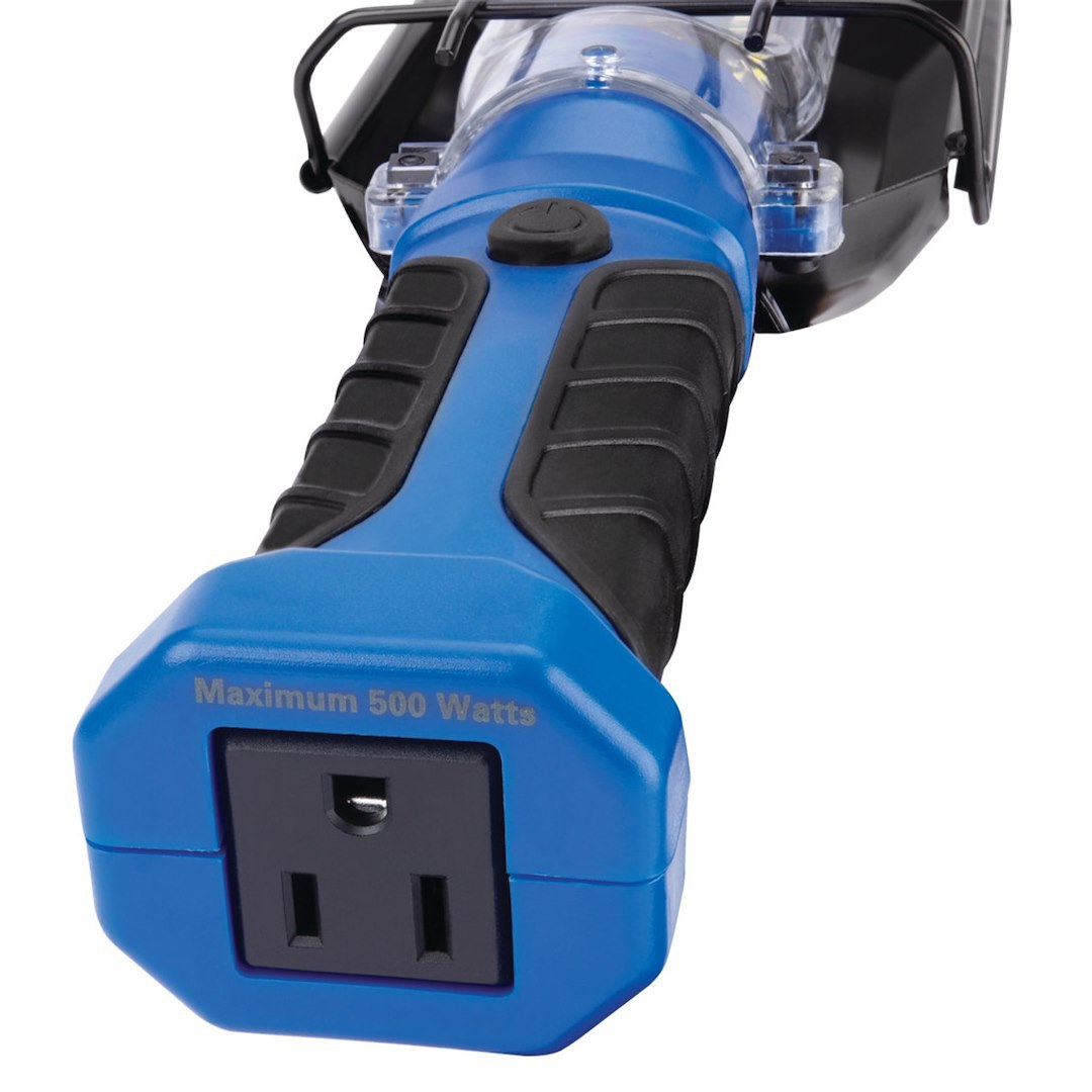 Performance Tool Work Light, Hand Held, Non-Slip Rubber Grip, 1000 Lumens, LED, Powder Coated, Metal Lamp Shield, Blue/ Black – W2237