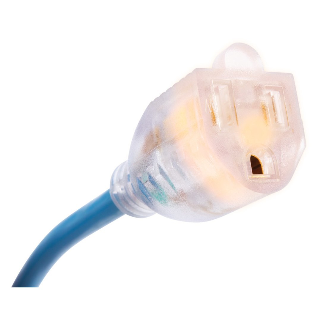 Performance Tool Extension Cord, Firepoint X, 3 Prong Plug and Grounded Ends, 125 Volt, 13 Amp, 1625 Watt, 16 Gauge, 50 Foot Length, Blue – W2257
