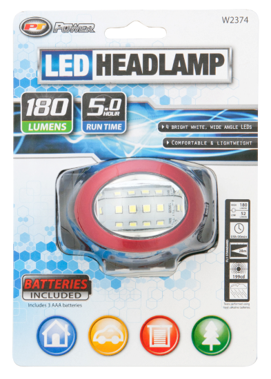 Performance Tool Work Light, Headband, For Camping/ Backpacking/ Hunting/ Fishing/ Auto Emergencies/ Home Repair/ Garage/ Workshop – W2374