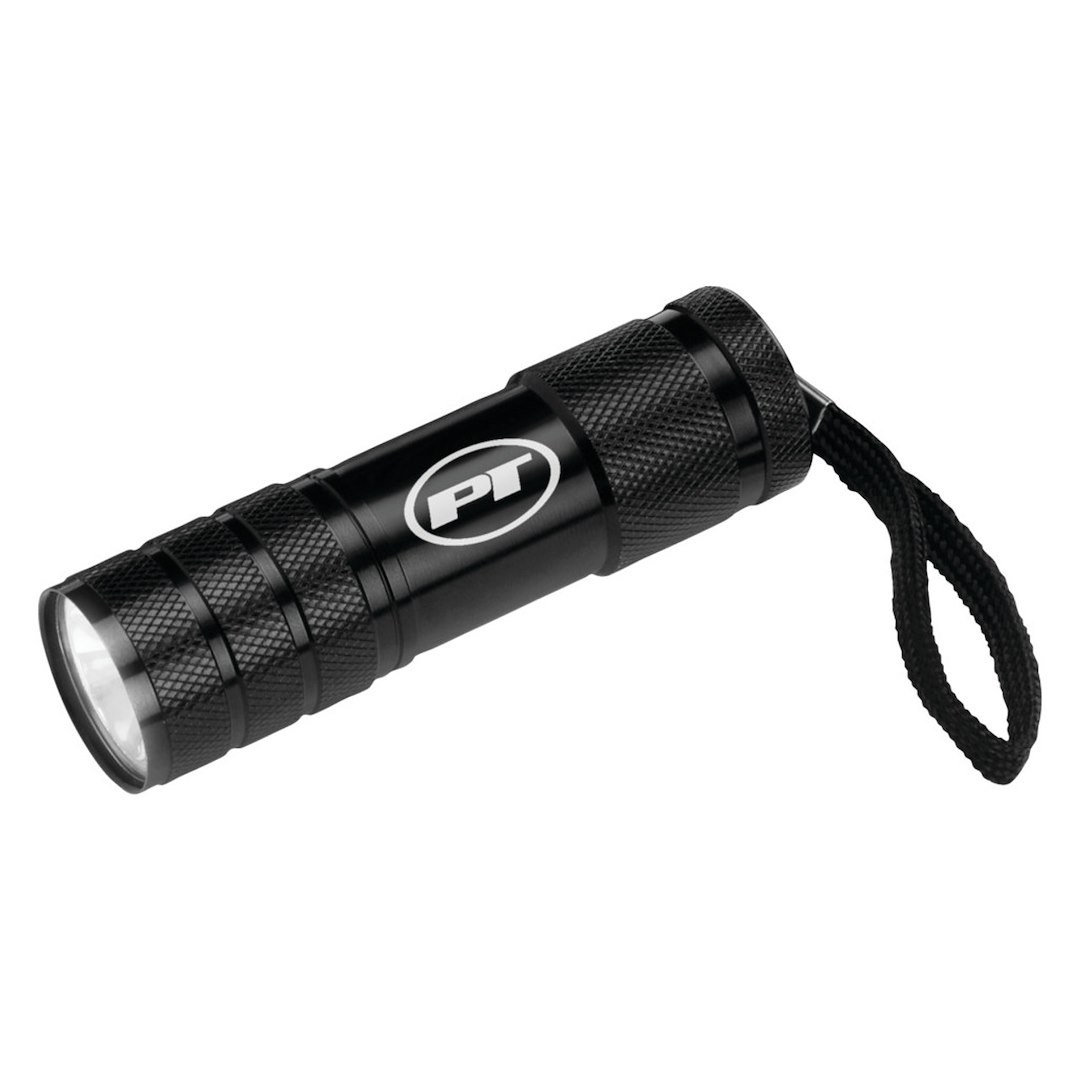 Performance Tool Flashlight, LED, Clear, Black Aluminum Housing, Battery Powered, 55 Lumens – W2450