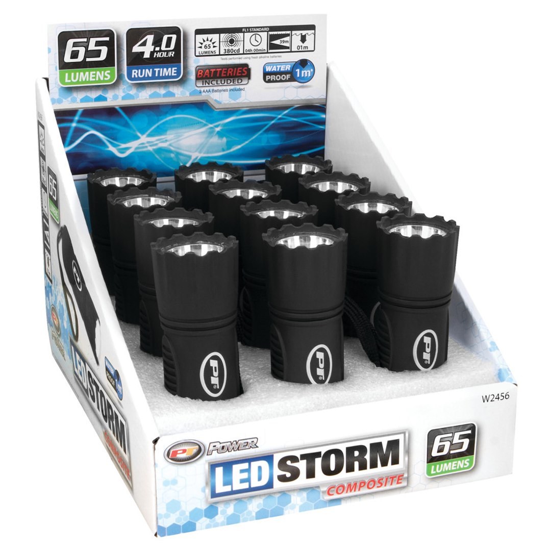 Performance Tool Flashlight, LED, Clear, Black Housing, Battery Powered, 65 Lumens, 6.5 Hours Run Time – W2456