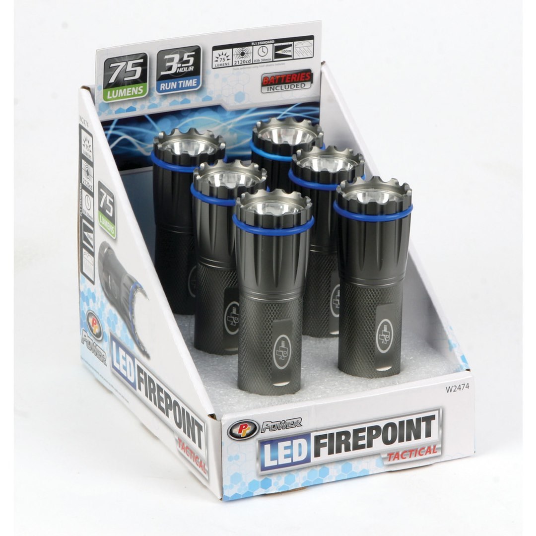 Performance Tool Flashlight, LED, Clear, Black Aluminum Housing, Uses 3 Aaa Batteries, 75 Lumens – W2474