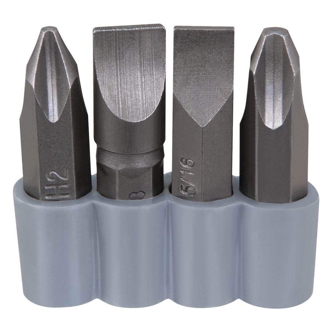Performance Tool Screw Bit, Use with Performance Tool W2500P Impact Driver, Slotted/ Phillips Point, 36 Millimeter Length, Set of 4 – W2500-36MM