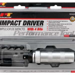 Performance Tool Impact Driver, Used for Loosening Firmly Tightened or Rusted Screws/ Bolts, 3/8 Inch Drive – W2500P