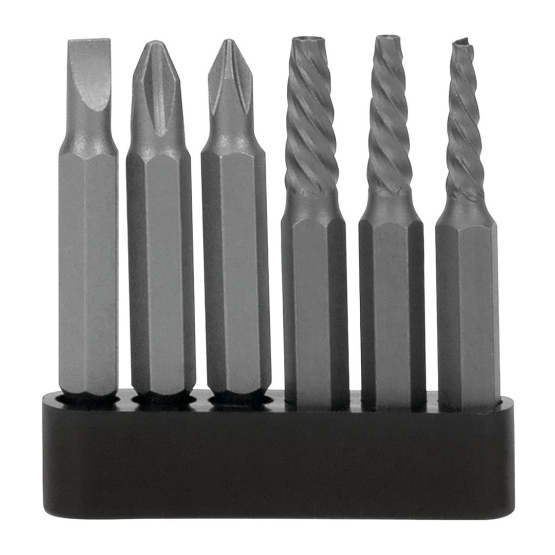 Performance Tool Screw Bit, Use with Performance Tool W2503 Impact Driver, Slotted/ Phillips/ Spiral Extractor, 50 Millimeter Length – W2503-50MM