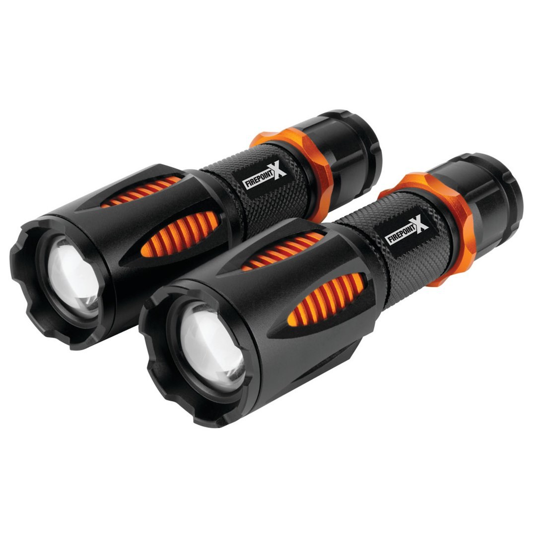 Performance Tool Flashlight, Handheld, LED, White, Adjustable Duofocus Beam, Black/ Orange Casing, Aluminum – W2671