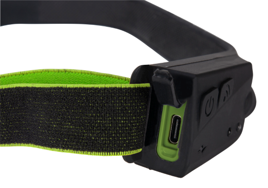 Performance Tool Flashlight, Adjustable and Reflective Head Strap, Dual Beam LED, Clear Lens, 50 Lumens Low Beam/ 450 Lumens High Beam, Black – W2676