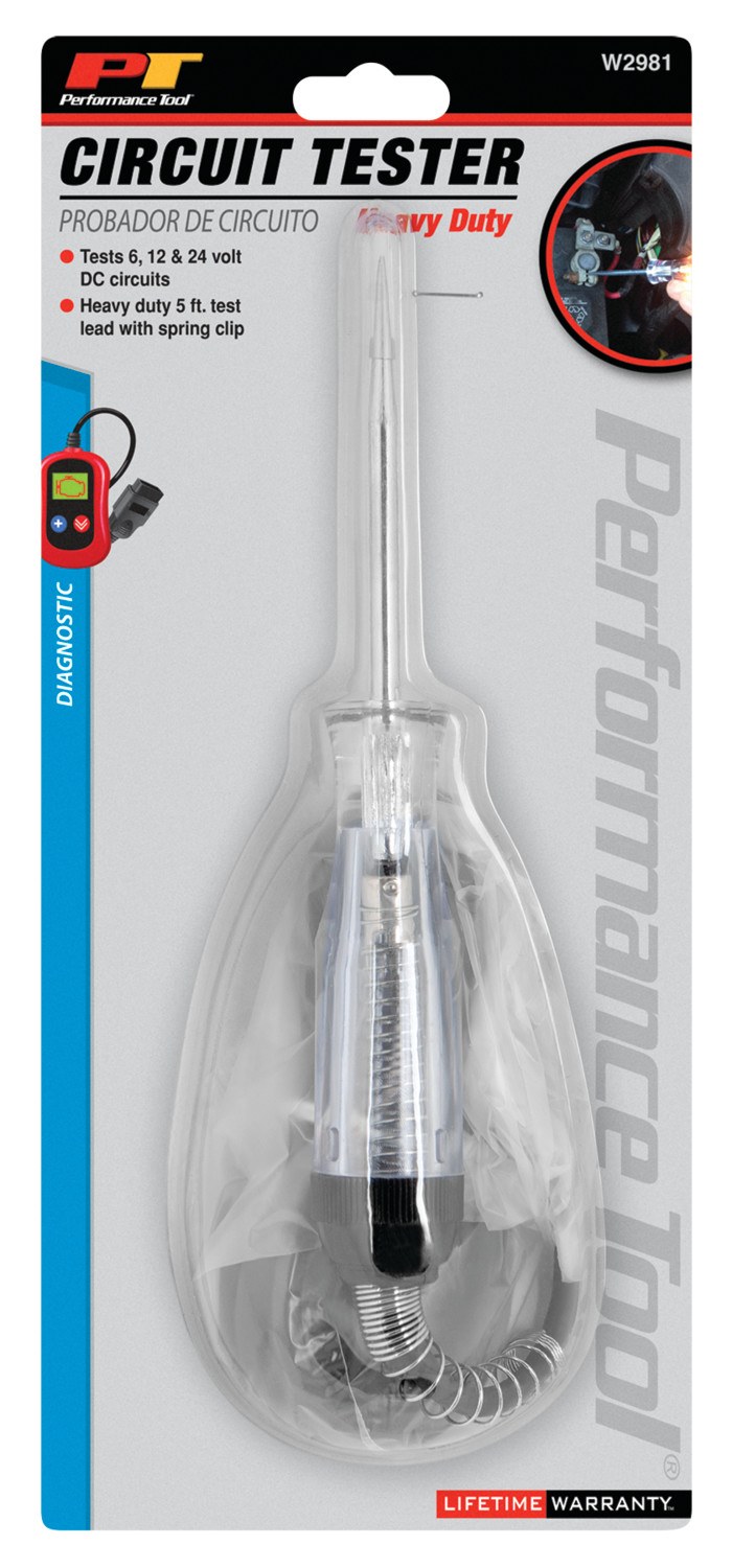 Performance Tool Circuit Tester, No Display, 12 Volts – W2981