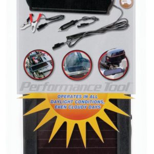 Performance Tool Battery Charger, For 12 Volt Batteries, 2.5 Watt Solar Panel, 19.3 Inch Height X 5.8 Inch Width X 0.8 Inch Depth – W2997