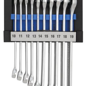 Performance Tool Wrench, Combination, 10/ 11/ 12/ 13/ 14/ 15/ 16/ 17/ 18 and 19 Millimeter, Nickel Chrome Plated, Chrome Alloy Steel – W30002