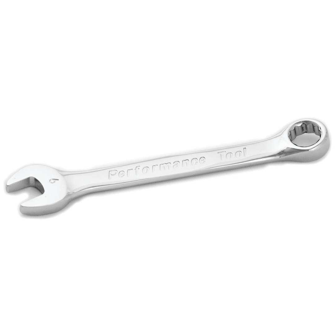 Performance Tool Wrench, Combination, 9 Millimeter, Chrome Plated, Chrome Alloy Steel, Single – W30009