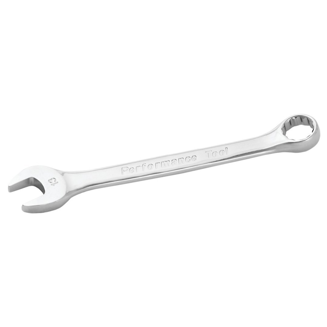 Performance Tool Wrench, Combination, 13 Millimeter, Chrome Plated, Chrome Alloy Steel, Single – W30013