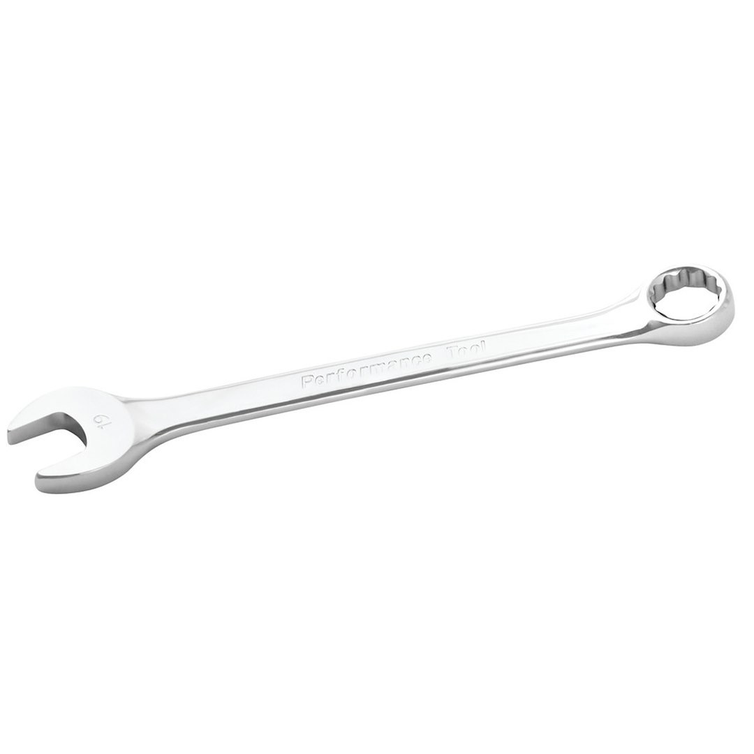 Performance Tool Wrench, Combination, 19 Millimeter, Chrome Plated, Chrome Alloy Steel, Single – W30019