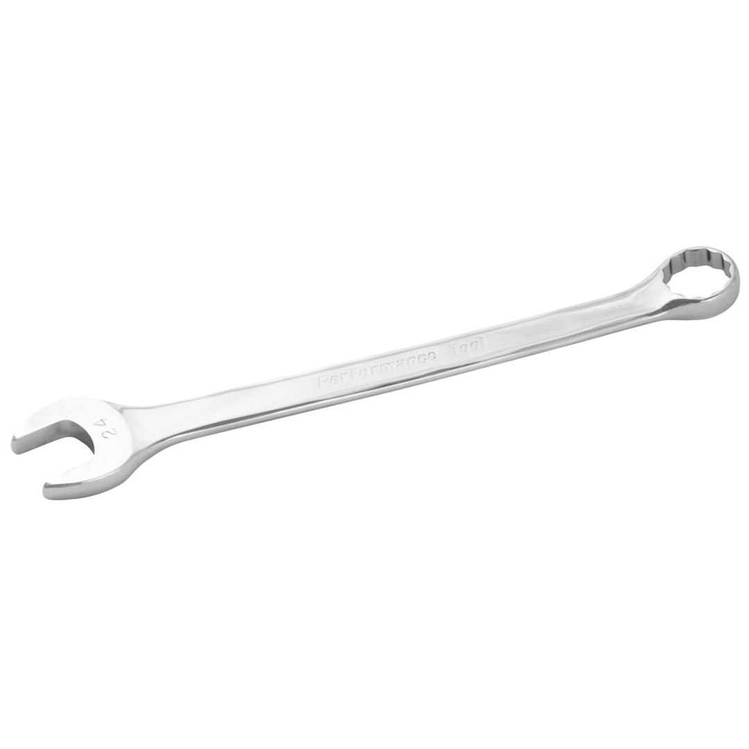 Performance Tool Wrench, Combination, 24 Millimeter, Chrome Plated, Chrome Alloy Steel, Single – W30024