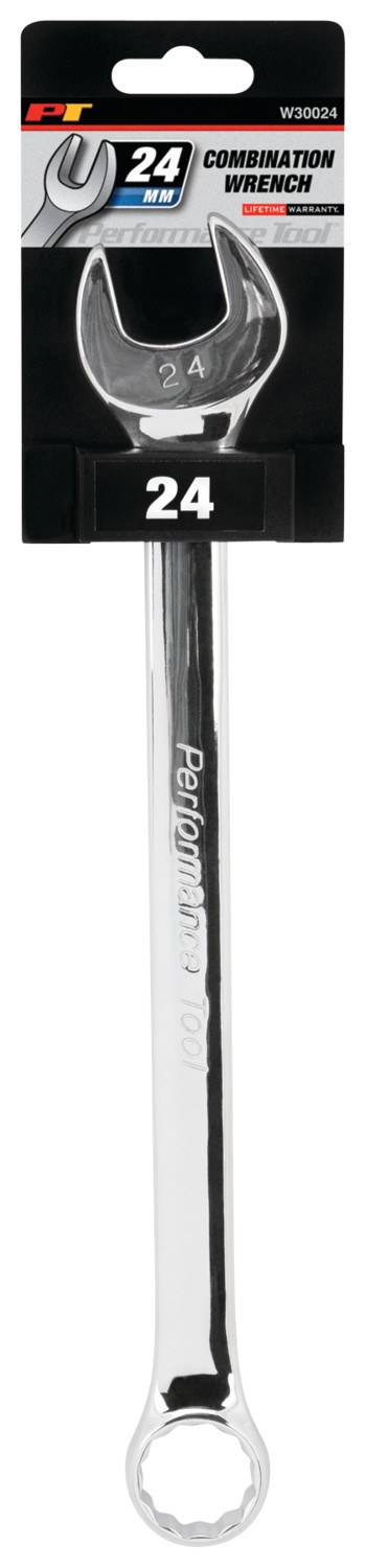 Performance Tool Wrench, Combination, 24 Millimeter, Chrome Plated, Chrome Alloy Steel, Single – W30024