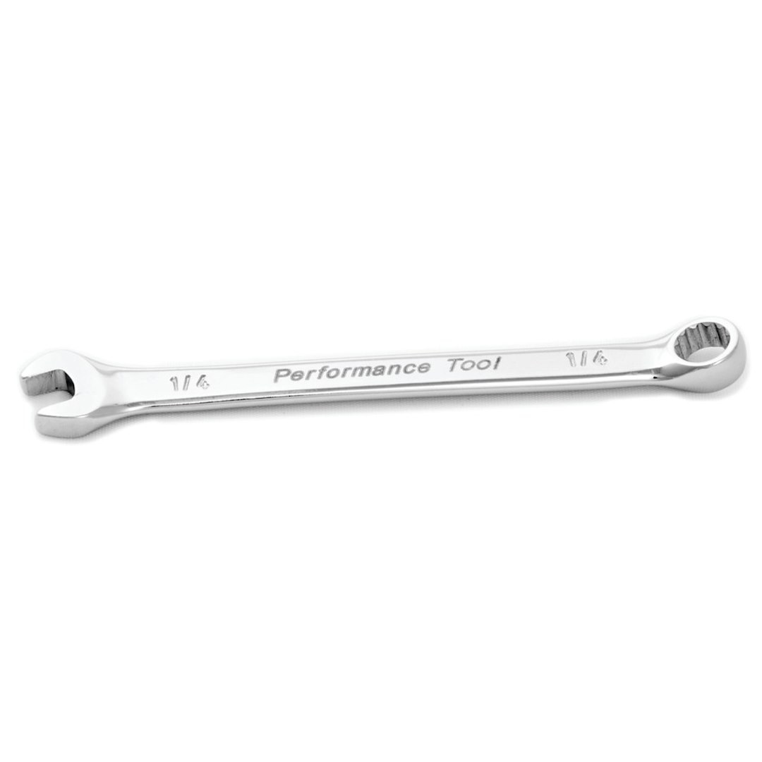 Performance Tool Wrench, Combination, 1/4 Inch, Chrome Plated, Chrome Alloy Steel, Single – W30208