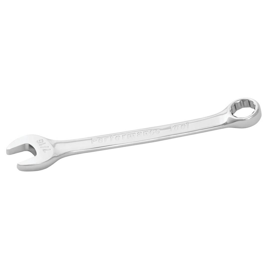 Performance Tool Wrench, Combination, 7/16 Inch, Chrome Plated, Chrome Alloy Steel, Single – W30214