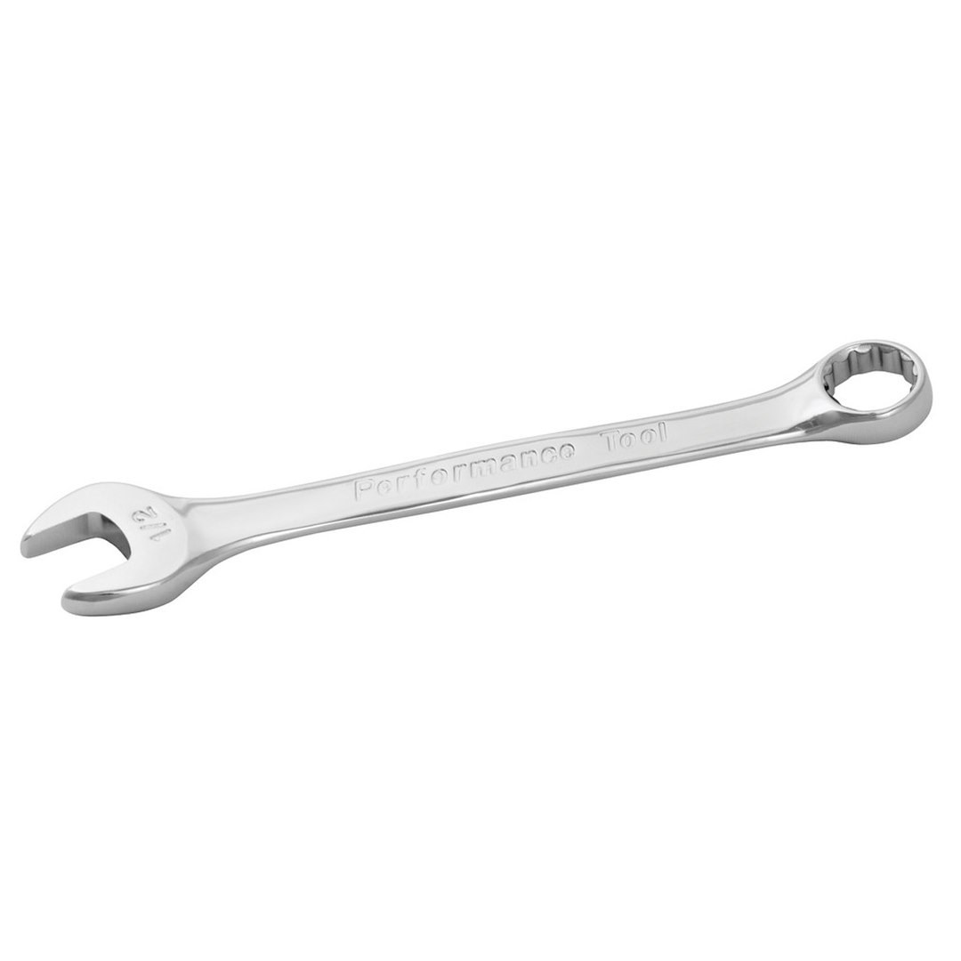 Performance Tool Wrench, Combination, 1/2 Inch, Chrome Plated, Chrome Alloy Steel, Single – W30216