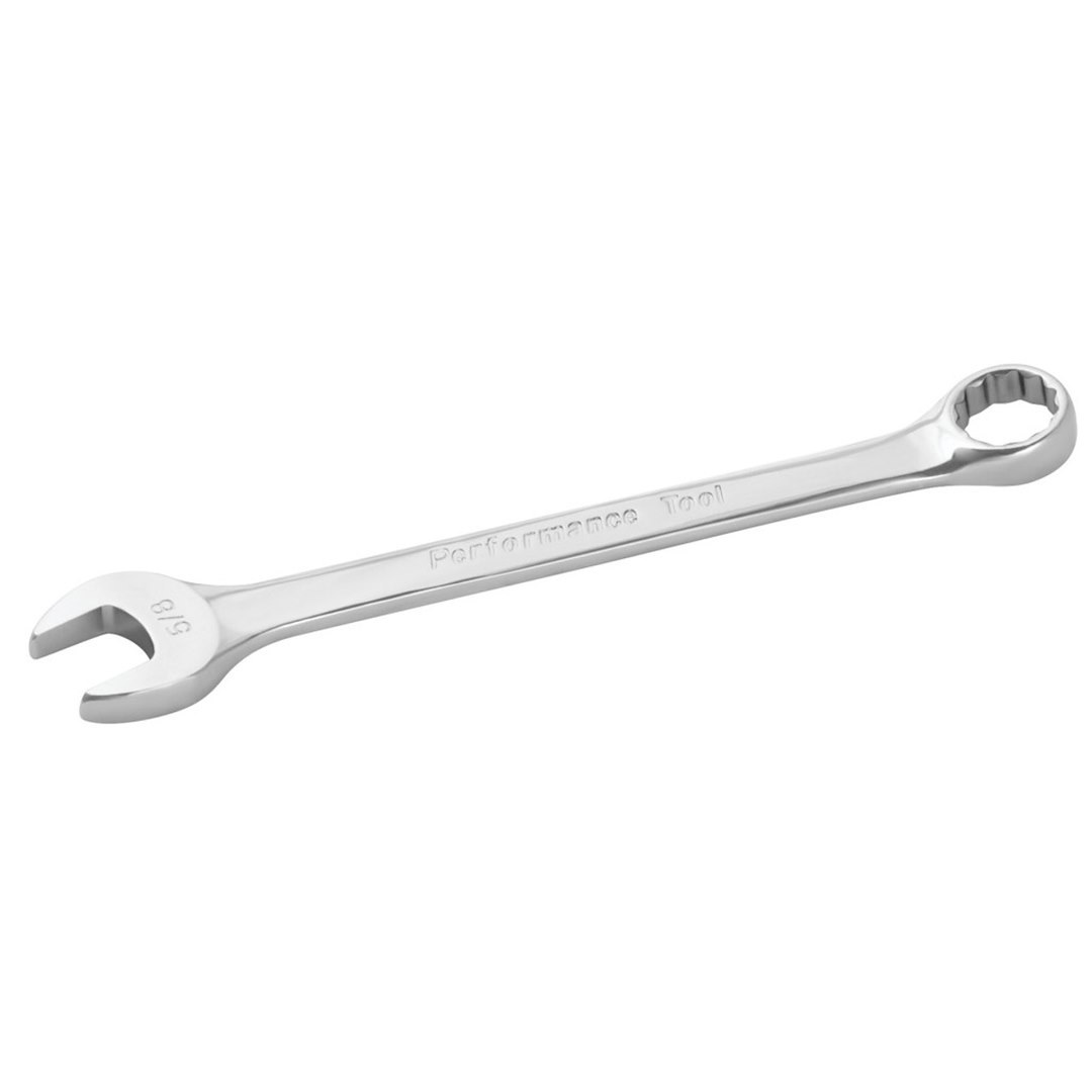 Performance Tool Wrench, Combination, 5/8 Inch, Chrome Plated, Chrome Alloy Steel, Single – W30220