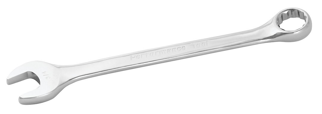 Performance Tool Wrench, Combination, 3/4 Inch, Chrome Plated, Chrome Alloy Steel, Single – W30224