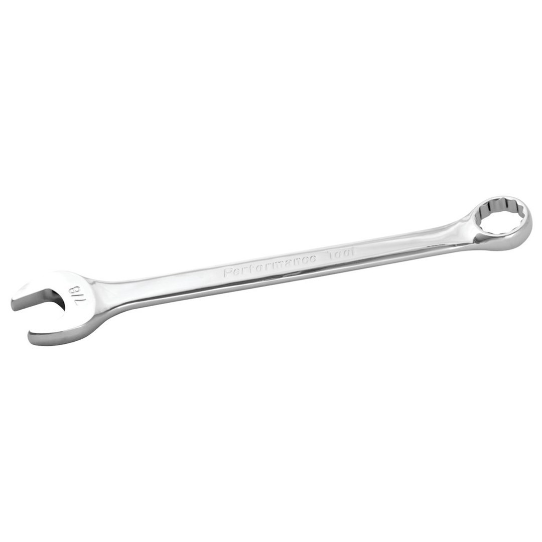 Performance Tool Wrench, Combination, 7/8 Inch, Chrome Plated, Chrome Alloy Steel, Single – W30228
