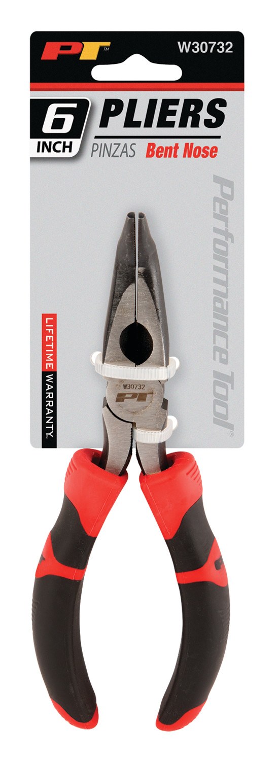 Performance Tool Pliers, Curved Long Nose, 6 Inch Length, Non-Reversible, Without Automatic Return, Chrome Vanadium Steel – W30732