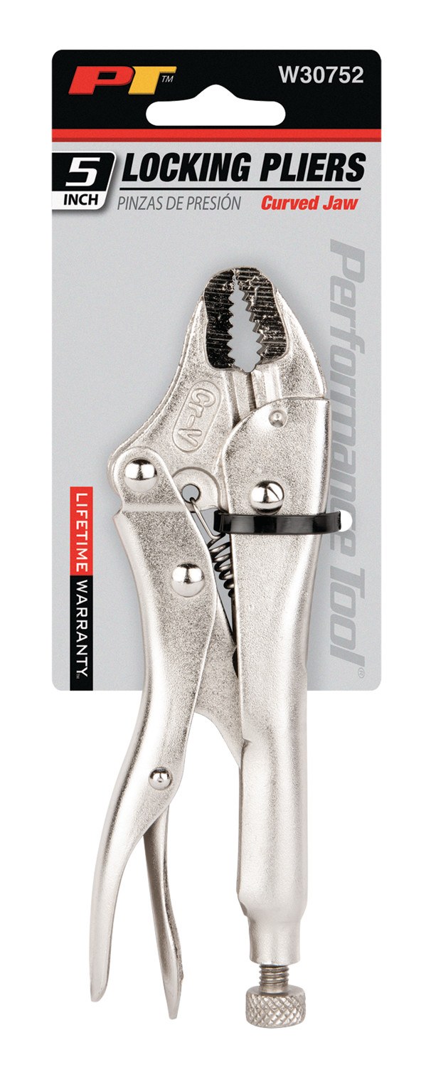 Performance Tool Pliers, Curved Jaw Locking, 5 Inch Length, Non-Reversible, With Automatic Return, Chrome Vanadium Steel – W30752