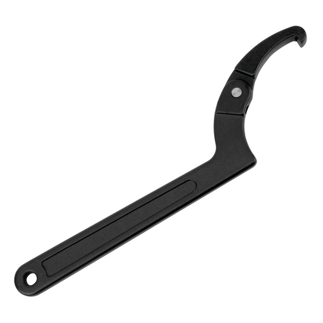 Performance Tool Spanner Wrench, Adjustable 2 to 4-3/4 Inch Jaw, Hook Type, Black Phosphate, Chrome Vanadium Steel, Single – W30784