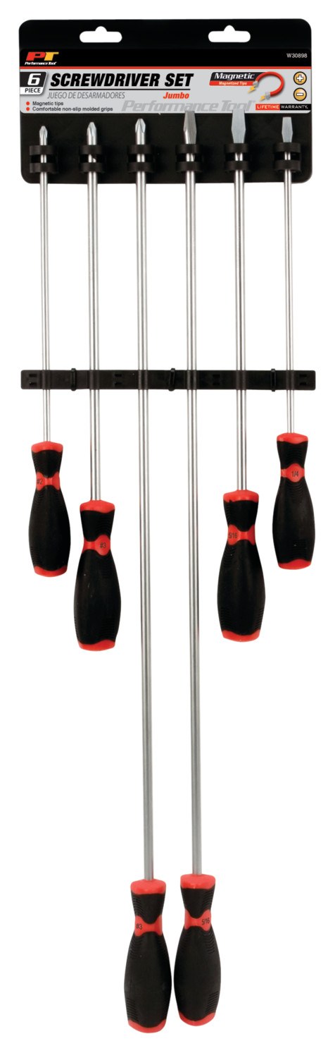 Performance Tool Screwdriver, Slotted/ Phillips, #3 X 24 Inch/ #3 X 10 Inch/ #2 X 10 Inch Phillips – W30898