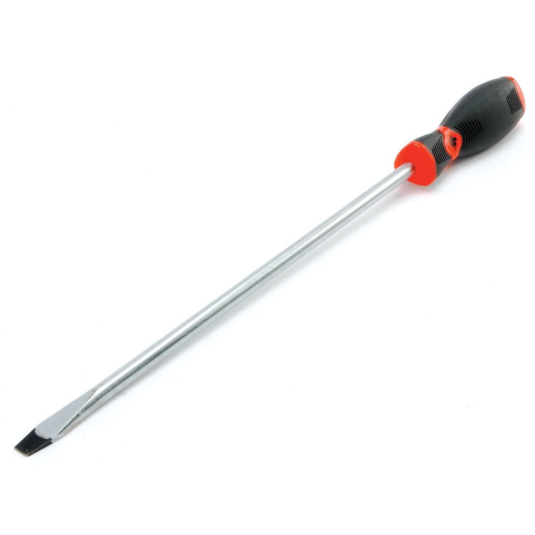 Performance Tool Screwdriver, Slotted, 3/8 Inch, 12 Inch Length, Chrome Vanadium Steel, With Magnetic Tip – W30983