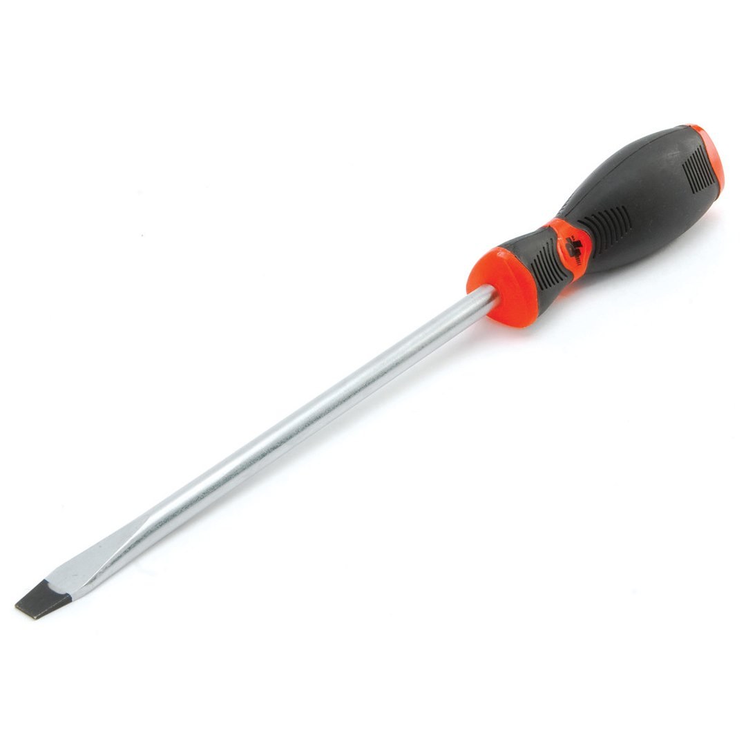 Performance Tool Screwdriver, Slotted, 3/8 Inch, 8 Inch Length, Chrome Vanadium Steel, With Magnetic Tip – W30992