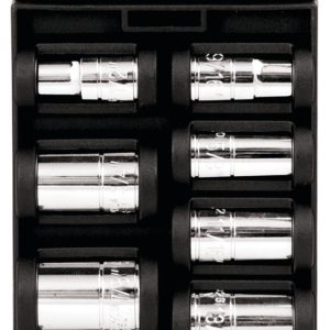 Performance Tool Socket Set, 1/2 Inch Drive, Standard, 6 Point, Chrome Vanadium Steel – W32002